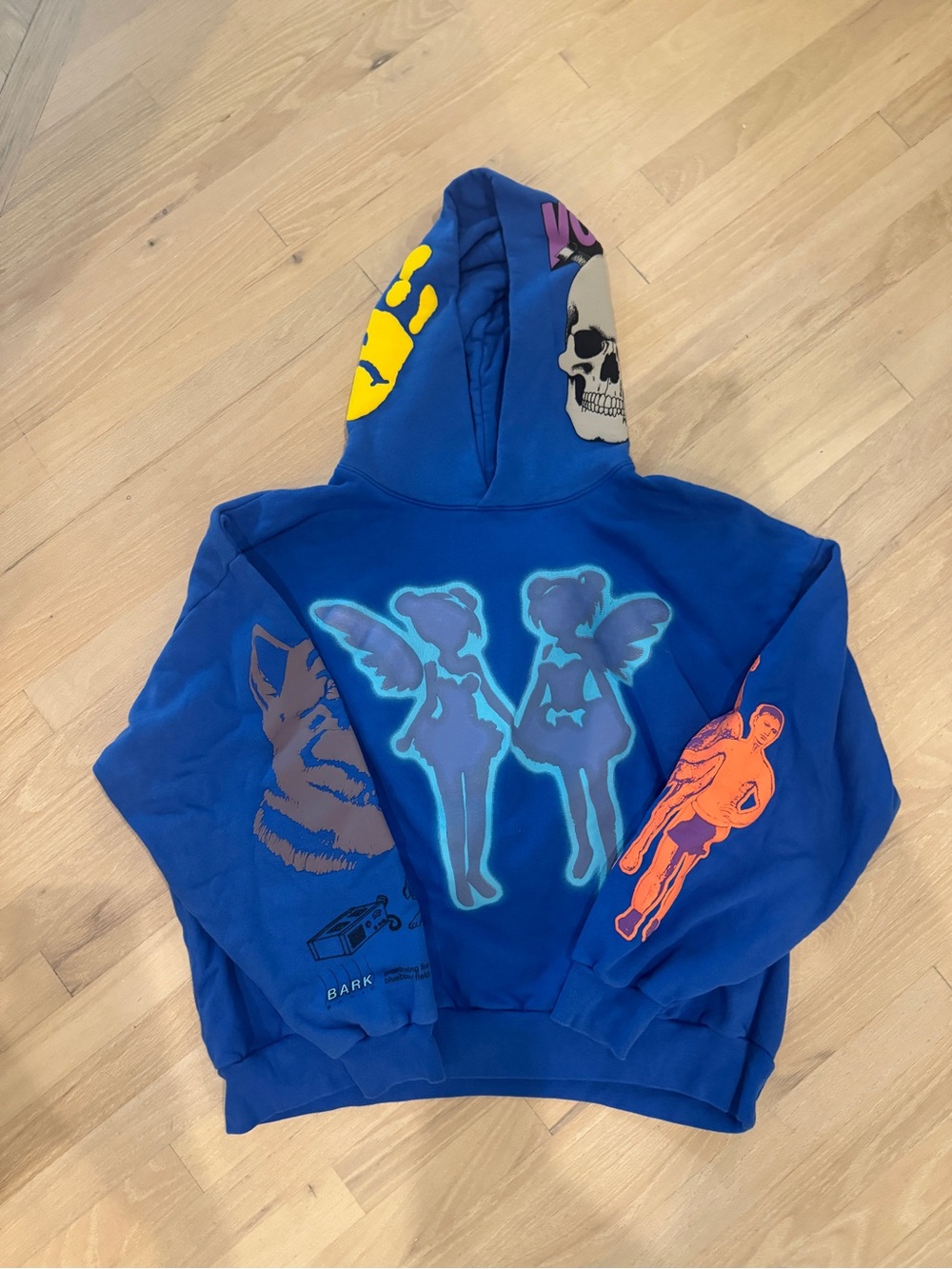 Drake Royal Blue Graphic Hoodie with Neon Accents